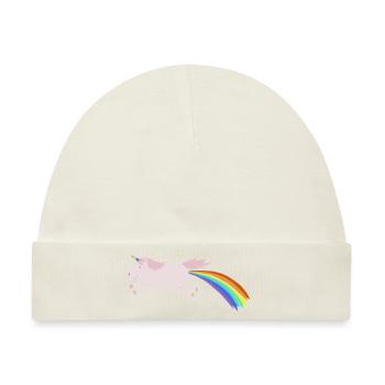 Regenbogeneinhorn - Baby Premium Organic Mütze - Naturweiß - Vorne