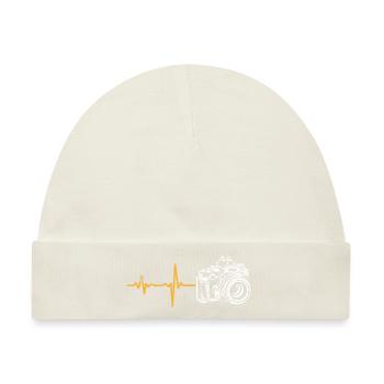 Geschenk Heartbeat Fotograf - Baby Premium Organic Mütze - Naturweiß - Vorne