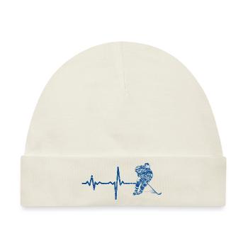 Geschenk Heartbeat Eishockey - Baby Premium Organic Mütze - Naturweiß - Vorne