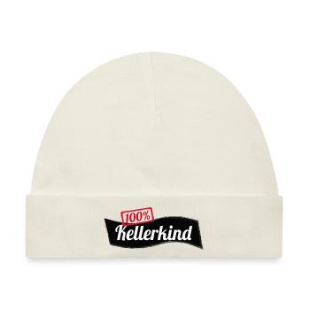 Kellerkind 100% Informatik Student Geschenk - Baby Premium Organic Mütze - Naturweiß - Vorne