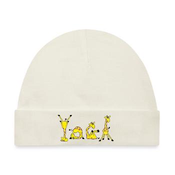 Power Yoga Giraffe - YOGA - Baby Premium Organic Mütze - Naturweiß - Vorne