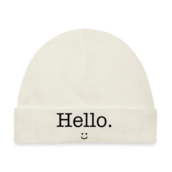 Hello :) - Baby Premium Organic Mütze - Naturweiß - Vorne