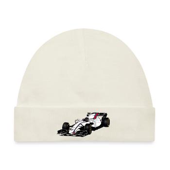 Racecar - Rennauto - Baby Premium Organic Mütze - Naturweiß - Vorne