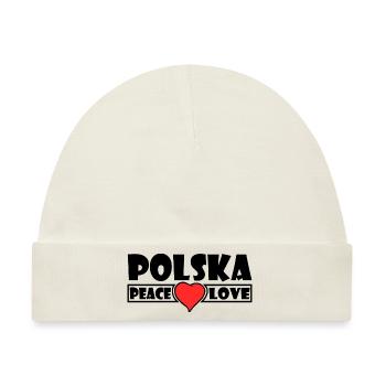 Polska - Polen - Baby Premium Organic Mütze - Naturweiß - Vorne