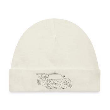 Low Poly Art - Rennauto - Baby Premium Organic Mütze - Naturweiß - Vorne