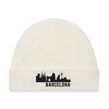 Skyline Barcelona City Wahrzeichen Madrid Geschenk - Baby Premium Organic Mütze - Naturweiß - Vorne