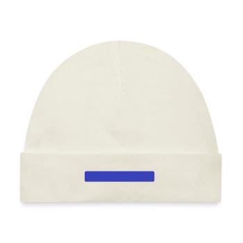 Blauer Streifen - Baby Premium Organic Mütze - Naturweiß - Vorne