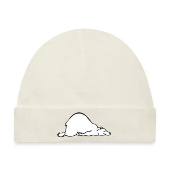 Sleeping bear | Schlafender Bär - Baby Premium Organic Mütze - Naturweiß - Vorne