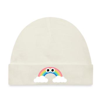 Rainbow, Regenbogen - Baby Premium Organic Mütze - Naturweiß - Vorne