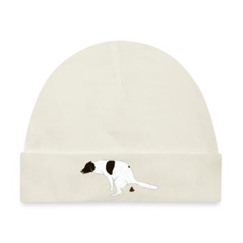 English Pointer Hund bei seinem Geschäft I - Baby Premium Organic Mütze - Naturweiß - Vorne