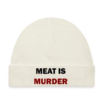 meat is murder - Baby Premium Organic Mütze - Naturweiß - Vorne