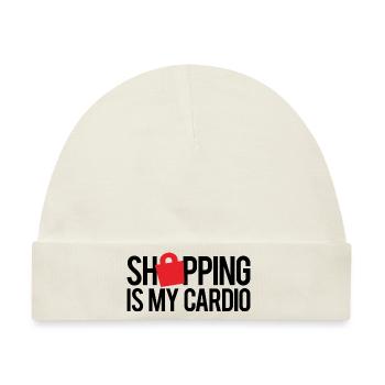 EINKAUFEN IST MEIN CARDIO - Baby Premium Organic Mütze - Naturweiß - Vorne