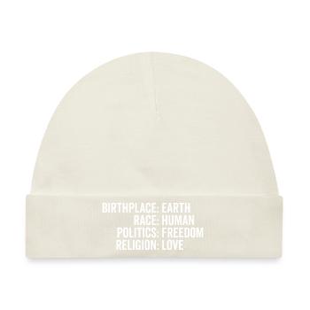 Geburtsort Erde Rasse Menschliche Politik Freiheit - Baby Premium Organic Mütze - Naturweiß - Vorne