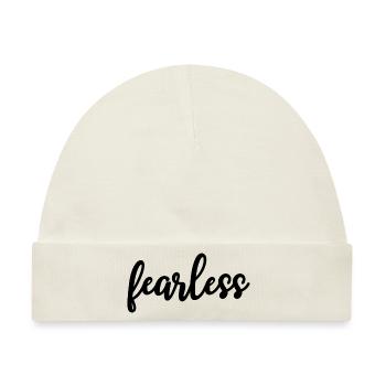 fearless Kalligrafie Motivation - Baby Premium Organic Mütze - Naturweiß - Vorne