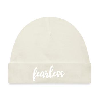 fearless Kalligrafie Motivation - Baby Premium Organic Mütze - Naturweiß - Vorne