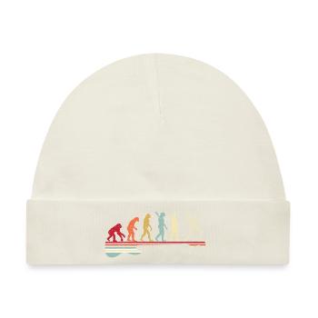 Evolution zum Gitarrist, ich mag Noten und Musik - Baby Premium Organic Mütze - Naturweiß - Vorne