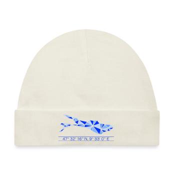 Bodensee | Koordinaten | Blau - Baby Premium Organic Mütze - Naturweiß - Vorne