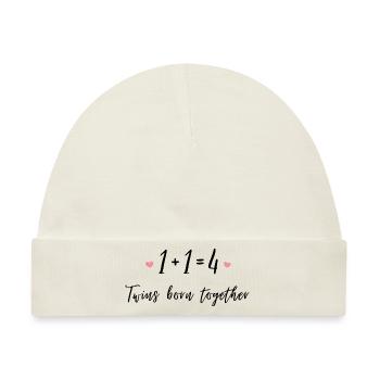 Twins born together - Baby Premium Organic Mütze - Naturweiß - Vorne