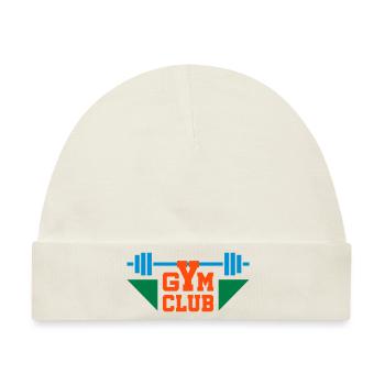 Gym club (Hantel, Dreiecke) - Baby Premium Organic Mütze - Naturweiß - Vorne