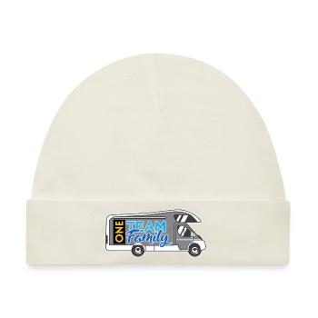 team familie campen hundesport elternzeit camping - Baby Premium Organic Mütze - Naturweiß - Vorne