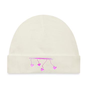 rosa herzen linien strich linie - Baby Premium Organic Mütze - Naturweiß - Vorne