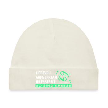 Sternzeichen Krebs - Eigenschaften - Baby Premium Organic Mütze - Naturweiß - Vorne