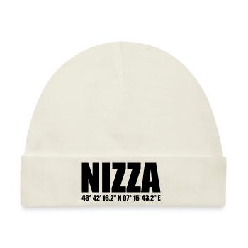 Nizza Koordinaten - Baby Premium Organic Mütze - Naturweiß - Vorne