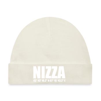 Nizza Koordinaten - Baby Premium Organic Mütze - Naturweiß - Vorne