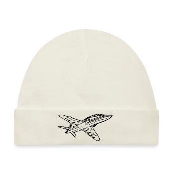 Jet Flieger Flugzeug - Baby Premium Organic Mütze - Naturweiß - Vorne
