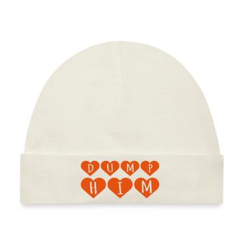 dump him Zitat Logo - Baby Premium Organic Mütze - Naturweiß - Vorne