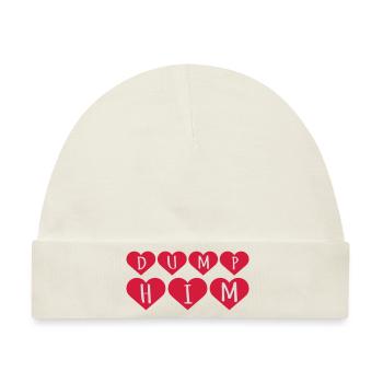 dump him Zitat Logo - Baby Premium Organic Mütze - Naturweiß - Vorne