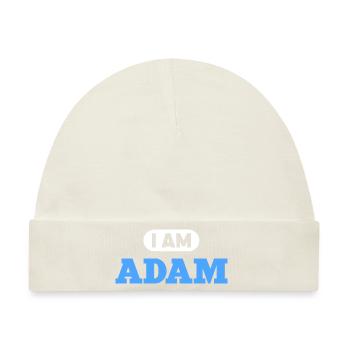 Adam Name Spruch für stolze Adams - Baby Premium Organic Mütze - Naturweiß - Vorne