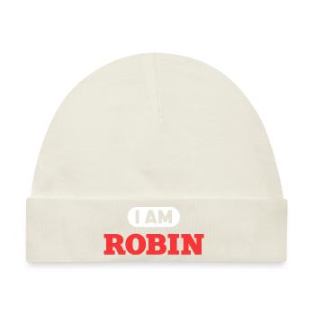 Robin Name Saying für stolze Robins - Baby Premium Organic Mütze - Naturweiß - Vorne