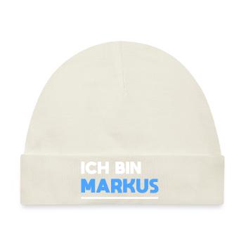 Markus Name Spruch für stolze Markus - Baby Premium Organic Mütze - Naturweiß - Vorne