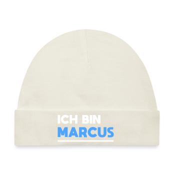 Marcus Name Spruch für stolze Marcus - Baby Premium Organic Mütze - Naturweiß - Vorne