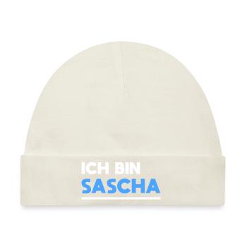 Sascha Name Spruch für stolze Saschas - Baby Premium Organic Mütze - Naturweiß - Vorne