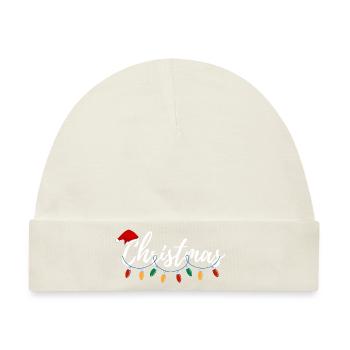 Weihnachtsgeschenk - Baby Premium Organic Mütze - Naturweiß - Vorne