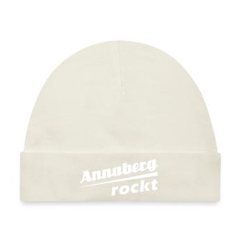 Annaberg rockt - Textdesign mit Stadtnamen - Baby Premium Organic Mütze - Naturweiß - Vorne