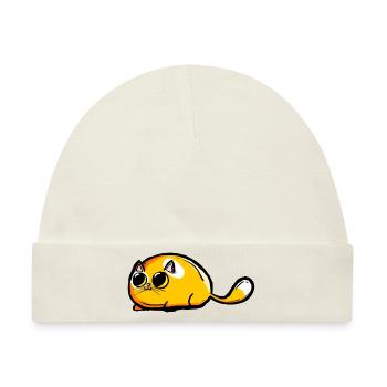 Orange Katze bunte Cartoon Comic - Baby Premium Organic Mütze - Naturweiß - Vorne