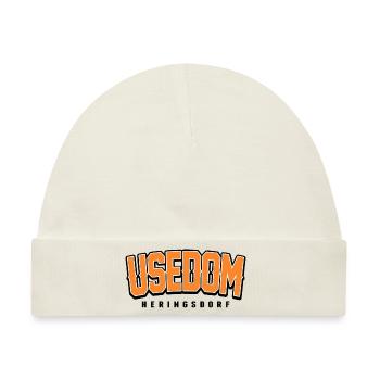 Heringsdorf UsedomT-Shirt–Ostsee Streetwear Design - Baby Premium Organic Mütze - Naturweiß - Vorne