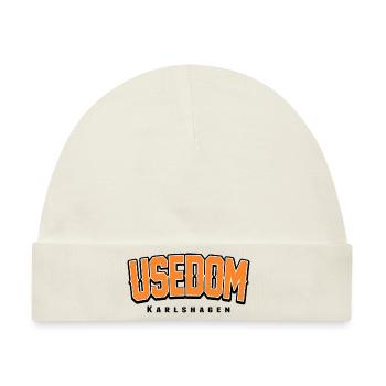 Karlshagen Usedom T-Shirt – Ostsee Streetwear Desi - Baby Premium Organic Mütze - Naturweiß - Vorne