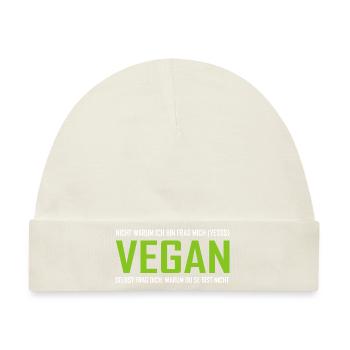 Vegan Veggie - Baby Premium Organic Mütze - Naturweiß - Vorne