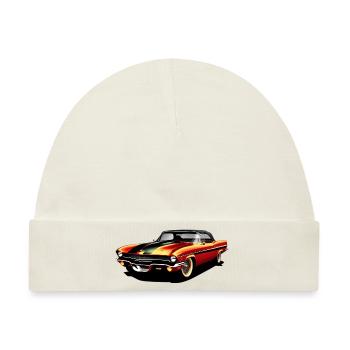 Vintage Racing Classic Car Motiv - Baby Premium Organic Mütze - Naturweiß - Vorne