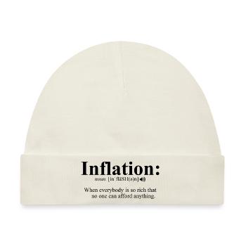 Inflationsdefinition Lustiger sarkastischer Witz Wortspiel - Baby Premium Organic Mütze - Naturweiß - Vorne