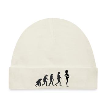 Schwanger - Menschliche Evolution - Baby Premium Organic Mütze - Naturweiß - Vorne
