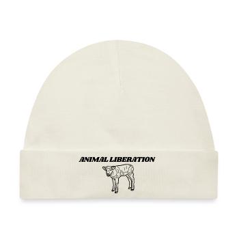 Animal Liberation Kalb - Baby Premium Organic Mütze - Naturweiß - Vorne