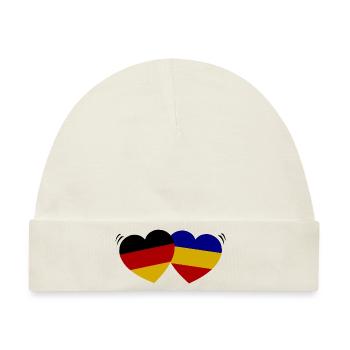 Rumänien Deutschland Partnerschaft - Baby Premium Organic Mütze - Naturweiß - Vorne