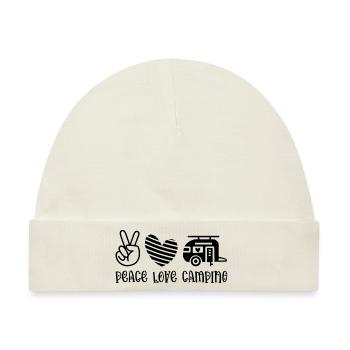 Peace Love Camping - Baby Premium Organic Mütze - Naturweiß - Vorne