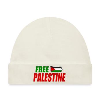 Free palestine - Baby Premium Organic Mütze - Naturweiß - Vorne