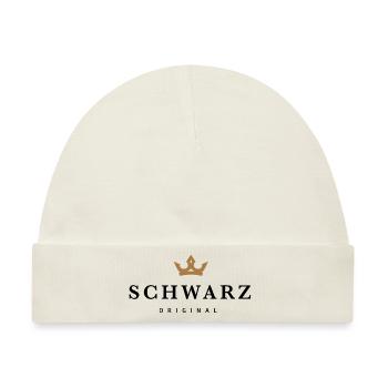Schwarz - Baby Premium Organic Mütze - Naturweiß - Vorne